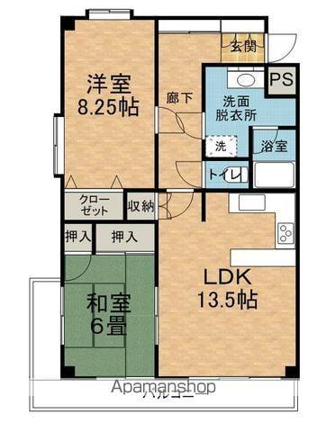 CLIE HIRATA(2LDK/4階)の間取り写真