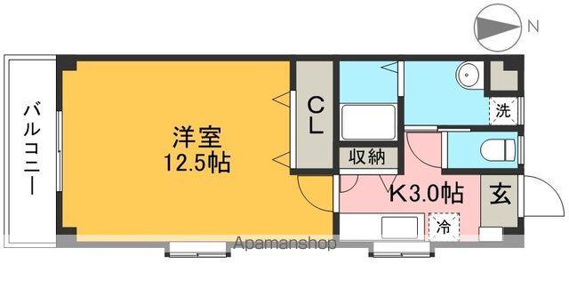 マンションエレガント(1K/2階)の間取り写真