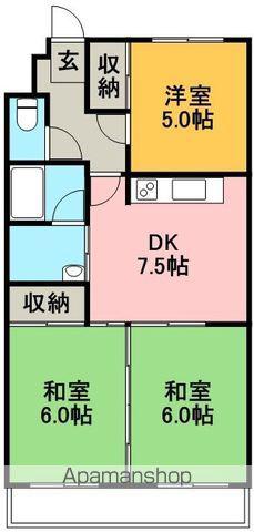 コーポ田中5号館(3DK/6階)の間取り写真