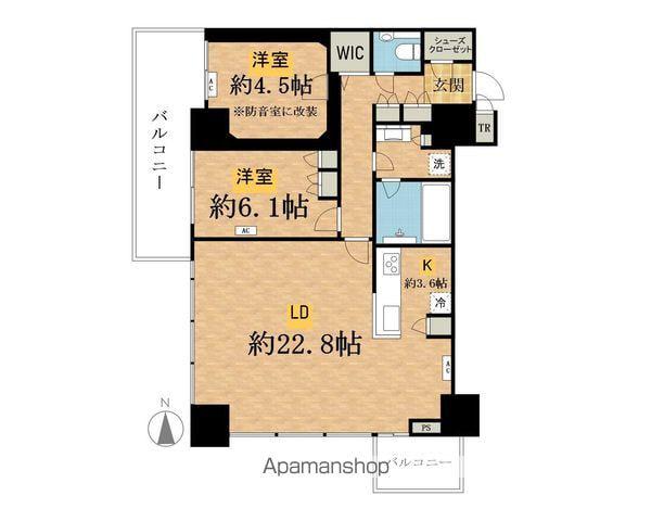 サザンスカイタワーレジデンス(2LDK/34階)の間取り写真