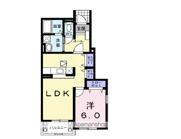 グラン・パパ C(1LDK/1階)の間取り写真