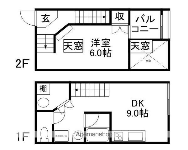YNG西坂6(1DK/1階)の間取り写真