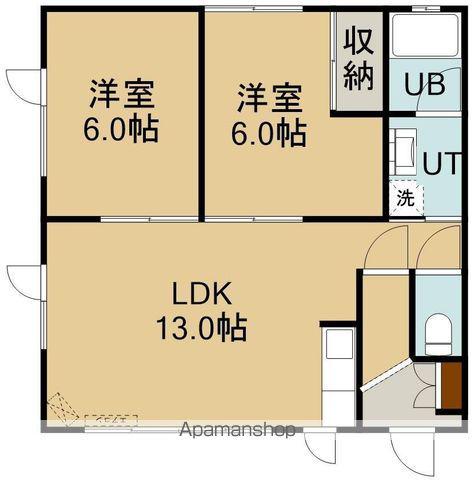 ホリミハイツ(2LDK/1階)の間取り写真