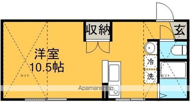 ローズパレス(ワンルーム/1階)の間取り写真