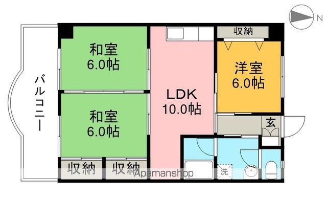 カーサ一ツ橋(3LDK/2階)の間取り写真