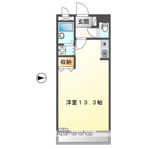 ラルク天王台(ワンルーム/2階)の間取り写真