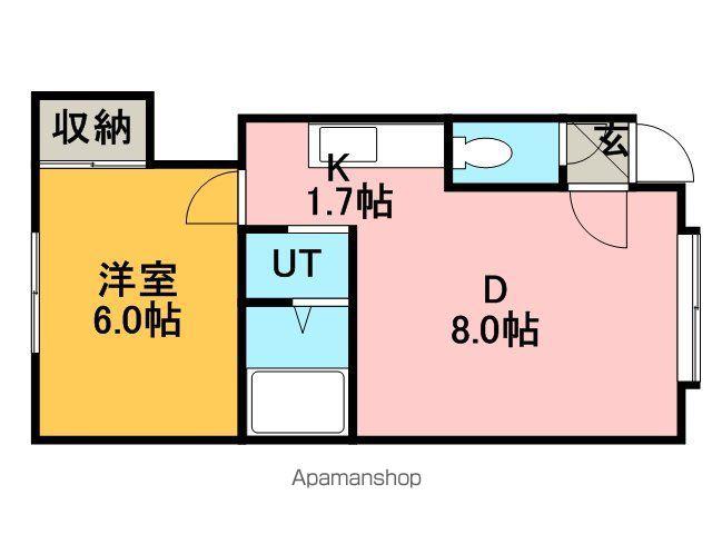 INFINI BONHEUR MIYANOSAWA(1LDK/2階)の間取り写真