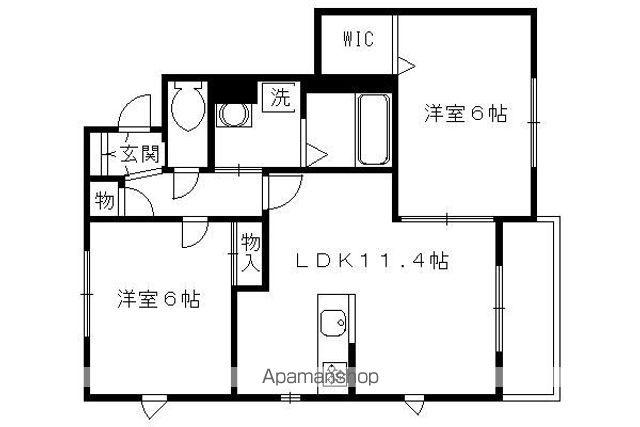 フェルーレ丹波橋(2LDK/2階)の間取り写真