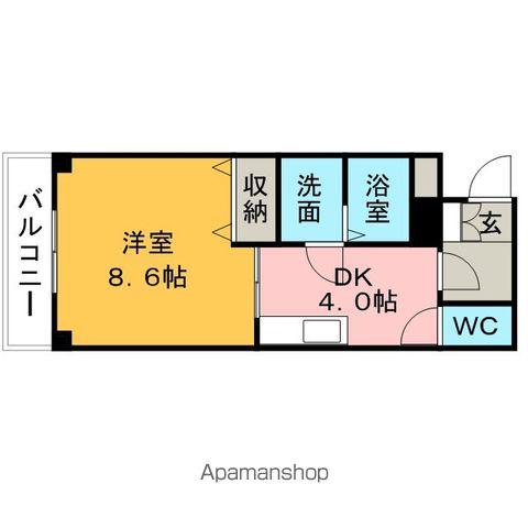 セカンドキャビン(1DK/2階)の間取り写真