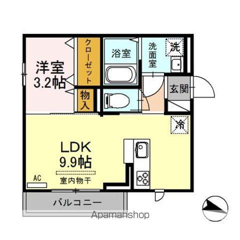 シャルマン女池上山(1LDK/3階)の間取り写真