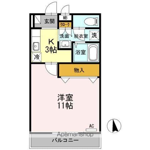 オードピュール(1K/2階)の間取り写真