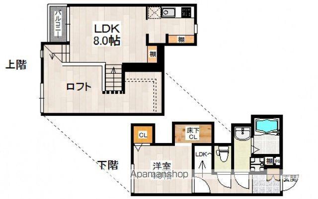 CB都府楼パスク(1LDK/2階)の間取り写真