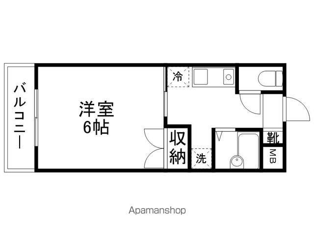 エル花園(1K/4階)の間取り写真
