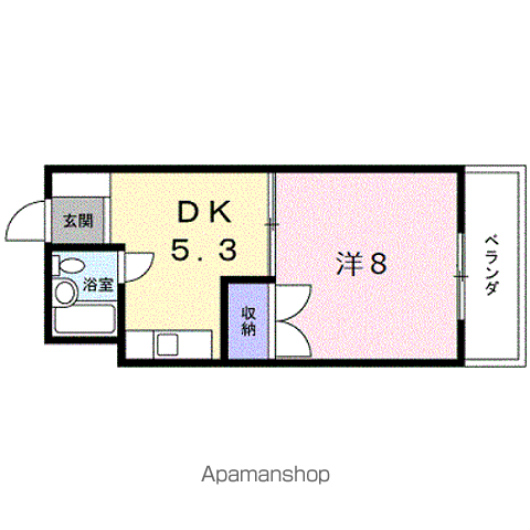 グリーンハイツ(1DK/2階)の間取り写真