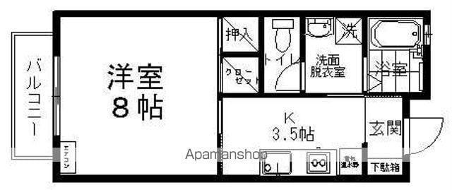 ヴィラ・ルスティカーナ(1K/1階)の間取り写真