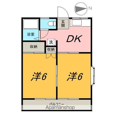 フィオーレⅠ(2DK/2階)の間取り写真