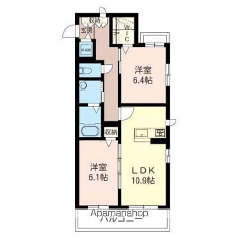 WHITE FOREST(2LDK/3階)の間取り写真