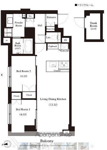 アーバンパーク江古田の森(2LDK/4階)の間取り写真