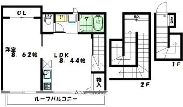 エイツリーズ(1LDK/3階)の間取り写真