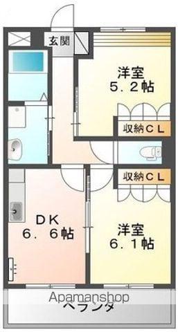 メゾン花水木(2DK/1階)の間取り写真