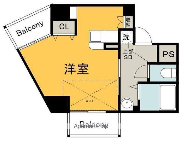 GRAND MARE18(ワンルーム/2階)の間取り写真