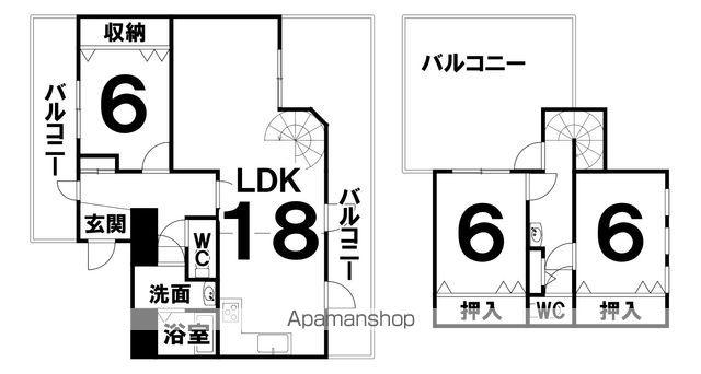西3.4マンション(3LDK/9階)の間取り写真