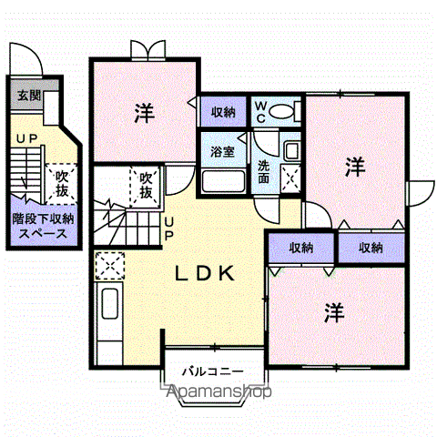 グラン.ビレッジΑ(3LDK/2階)の間取り写真