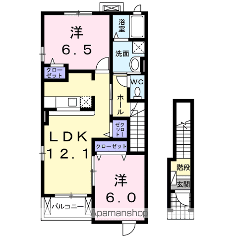 エクセレンスN・Y・S Z-1(2LDK/2階)の間取り写真