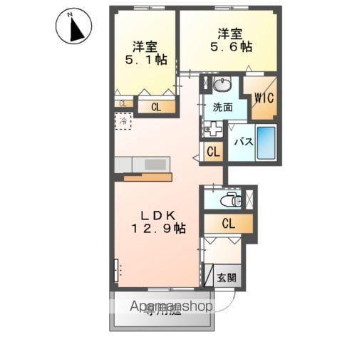 セレーネ(2LDK/1階)の間取り写真