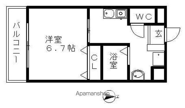 さくら館 大秋(1K/2階)の間取り写真