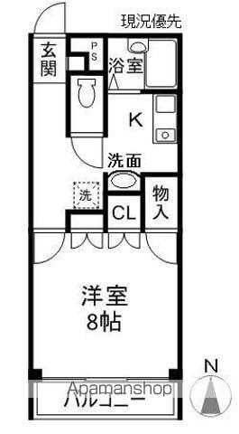 プリムローゼ青木島(1K/2階)の間取り写真