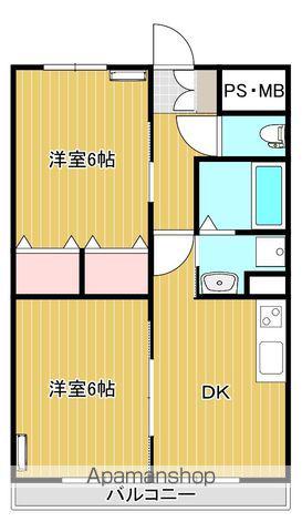 サンリッチあけぼのⅠ(2DK/2階)の間取り写真