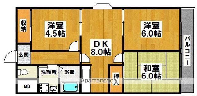 ハビテーション中百舌鳥(3DK/2階)の間取り写真