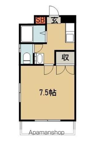 ビューテラス(1K/4階)の間取り写真