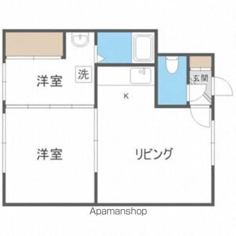 フェリスデア—平岸(1DK/2階)の間取り写真