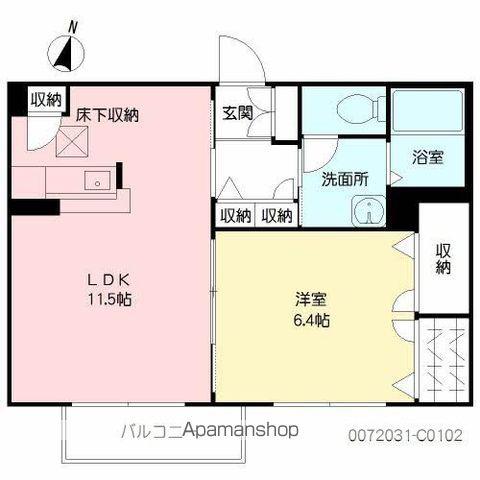 イル・ヴィアーレⅡC棟(1LDK/1階)の間取り写真