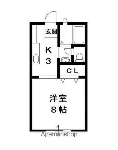 コーポフリーダム(1K/1階)の間取り写真