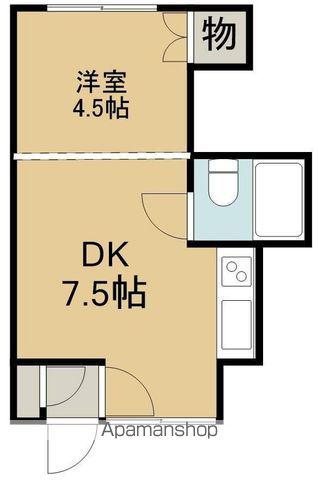 シャンポールわかさ(1DK/3階)の間取り写真