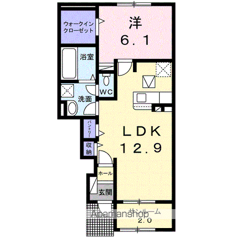 シオン Ⅲ(1LDK/1階)の間取り写真