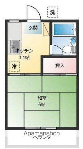カーサ長崎(1K/2階)の間取り写真