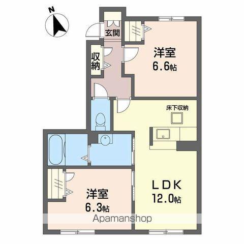 クオーレ光Ⅱ(2LDK/1階)の間取り写真