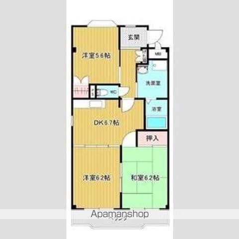 WAVE HOUSEⅡ(3DK/2階)の間取り写真