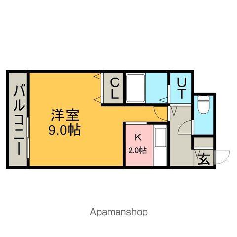 フェリスカーサN20(1K/4階)の間取り写真