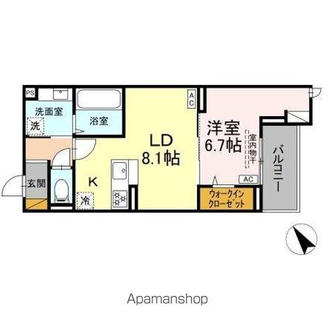 CRADLE(1LDK/2階)の間取り写真