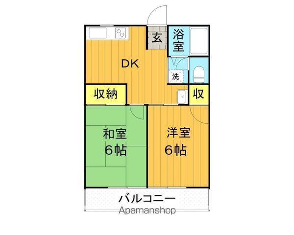 スマイルハイツA棟(2DK/2階)の間取り写真