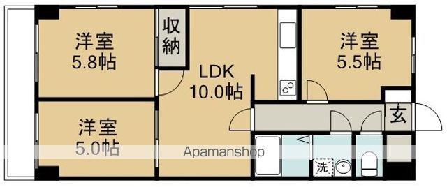 ハイデンスタニグチ(3LDK/3階)の間取り写真
