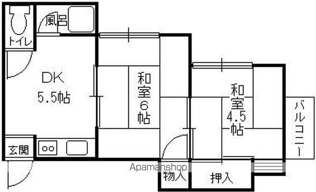 庄司アパート(2K/2階)の間取り写真