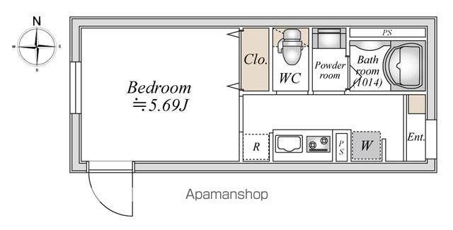LIVEFLAT巣鴨(1K/2階)の間取り写真