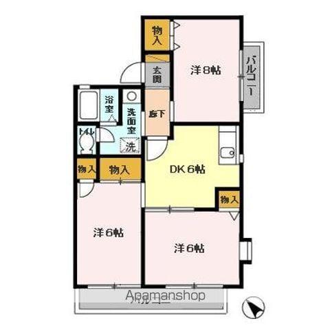 グランドサン壱弐参伍(3DK/1階)の間取り写真