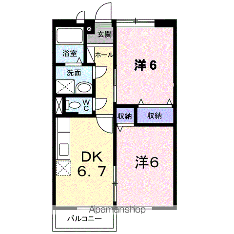T・Mガッセ(2DK/1階)の間取り写真